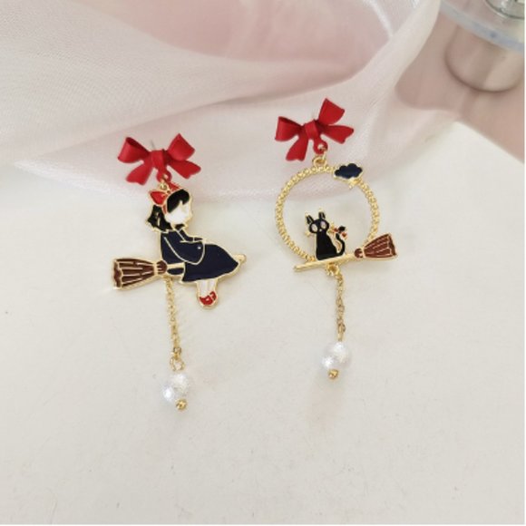 🍏50% OFF/3+...Asymmetrical Kiki and Jiji Earrings - Picture 1 of 6